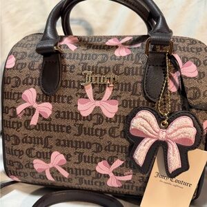 Juicy Couture Pink Bow Print Satchel